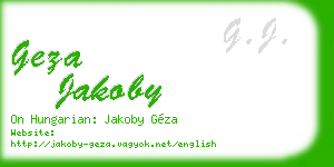 geza jakoby business card